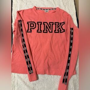 PINK Victoria's Secret Coral and Black Logo Sweatshirt